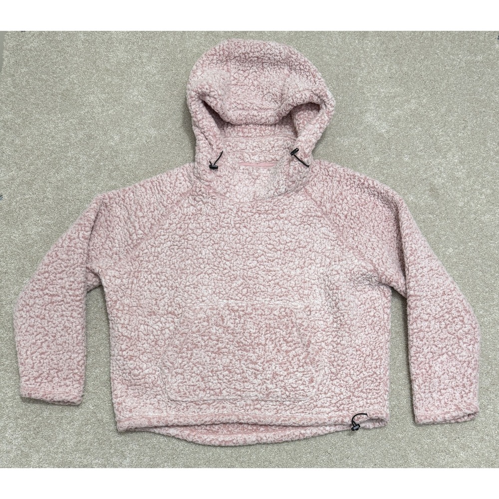 Victoria's Secret PINK Women's MEDIUM Sherpa Pullover Sweatshirt Pink Hoodie